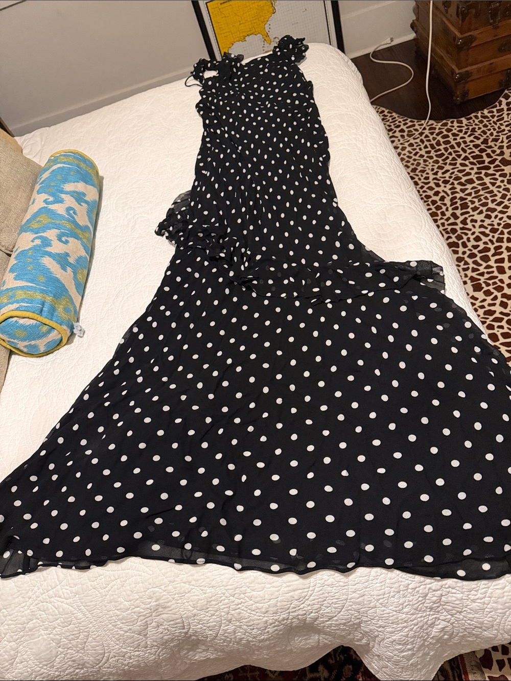 Self portrait polka dot georgette maxi dress
